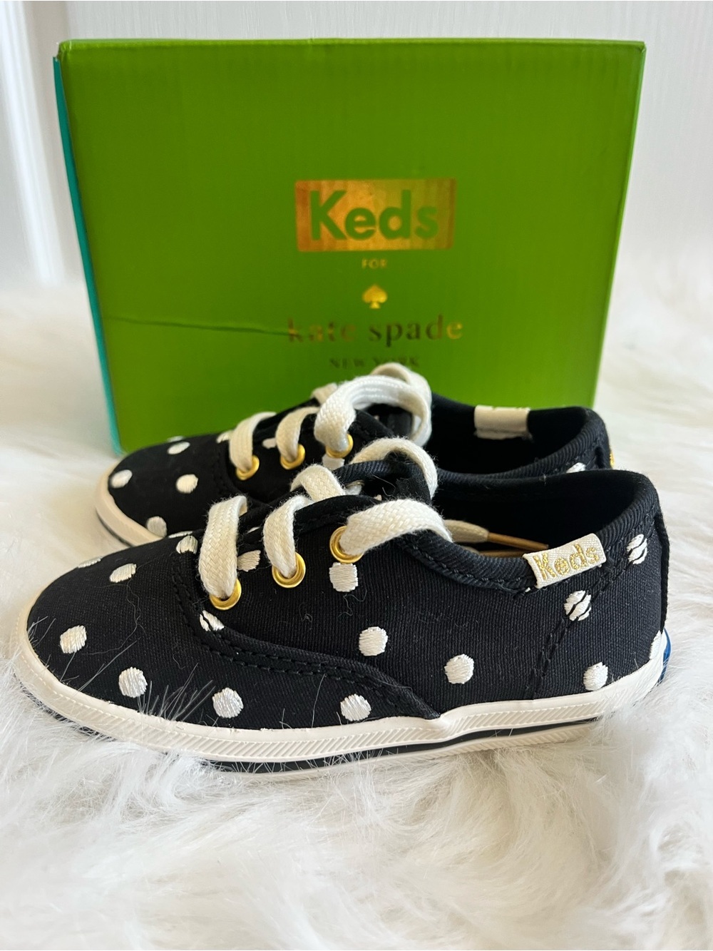 Brand New Keds x Kate Spade New York Champion Polka Dot Sneakers Toddler Size 6M